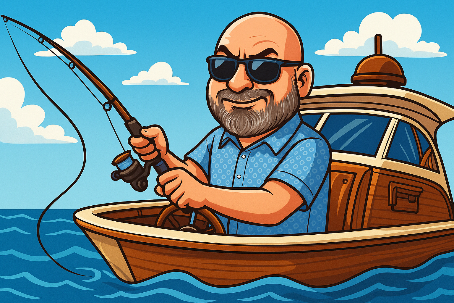 The Rookie Angler logo features a cartoon fisherman in a boat with waves and a fish.